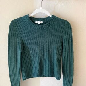 Madewell Teal Ribbed Crew Neck Sweater